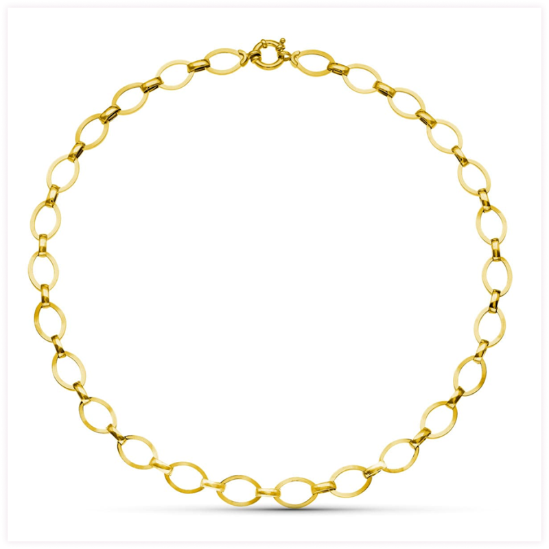 18K GARGANTILLA ORO BICOLOR ESLABONES 8 MM 42CM