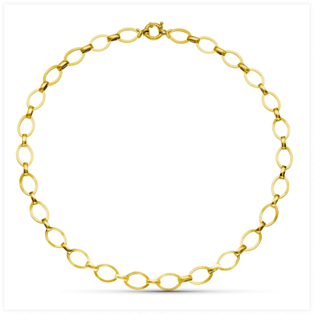 18K GARGANTILLA ORO BICOLOR ESLABONES 8 MM 42CM